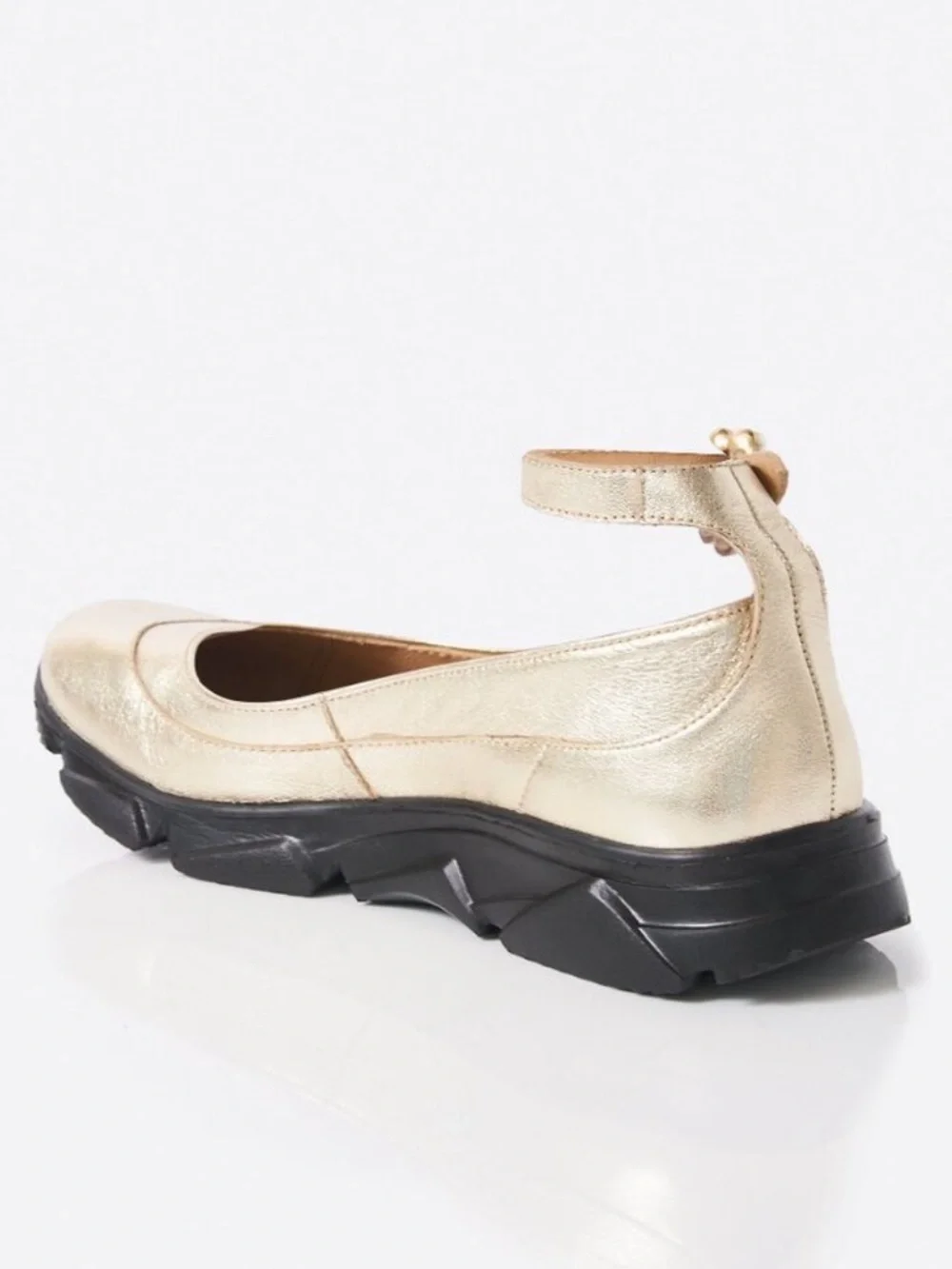Free people Adventure leather Ballet Sneakers in gold